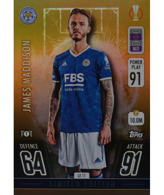 Topps Match Attax Champions League 2021/2022 GOLD Limited Edition James Maddison (Leicester City)